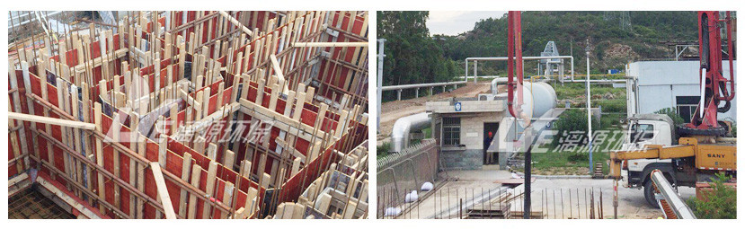 珠?；U水處理工程土建施工現(xiàn)場