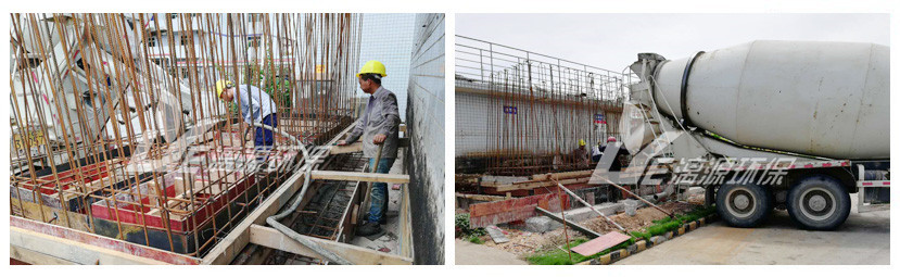 珠?；U水處理工程土建施工現(xiàn)場
